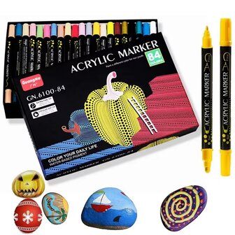 Acrylic markers with rounded and thin points (24, 36, 60 or 84 pieces)