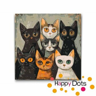 Painting by numbers Cats Family 50x50cm (HappyDots)