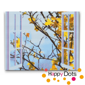 Diamond Painting Window View Autumn (HappyDots)