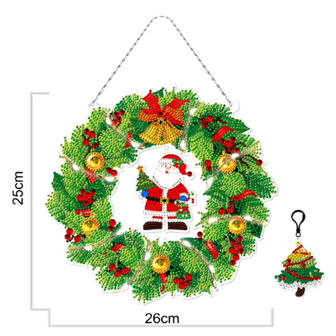 Diamond Painting Christmas Wreath with Lights 001