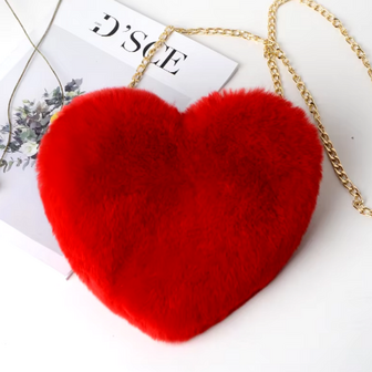 Heart-shaped Plush Bag Red 25cm - Valentine&#039;s Day - Mother&#039;s Day TIP