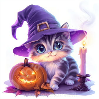 Diamond Painting Halloween cat 01