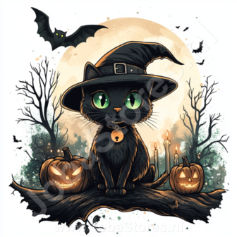 Diamond Painting Halloween cat 03