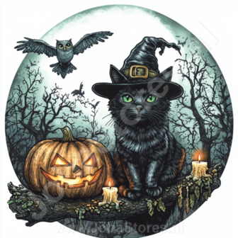 Diamond Painting Halloween cat 04