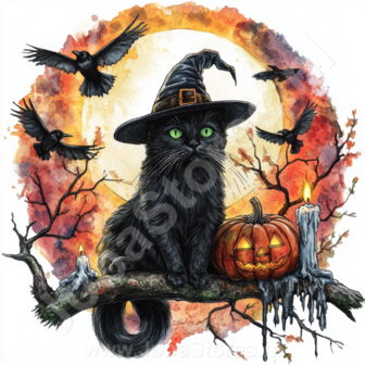 Diamond Painting Halloween cat 05