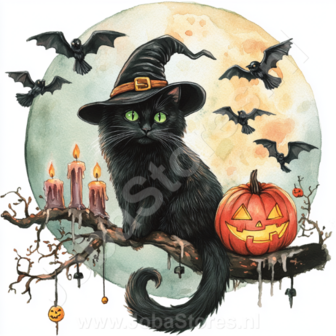 Diamond Painting Halloween cat 06