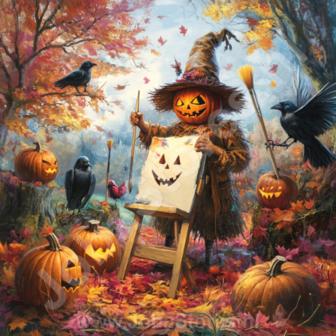 Diamond Painting Halloween scarecrow 08