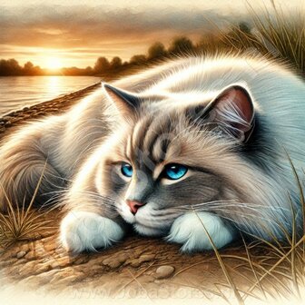 Diamond Painting Lying Cat Ragdoll