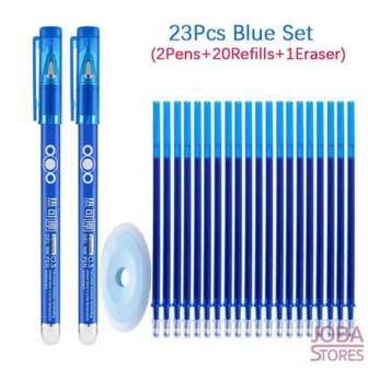 Erasable pen set 23 pieces Blue