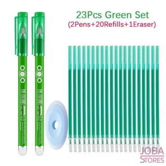 Erasable pen set 23 pieces Green