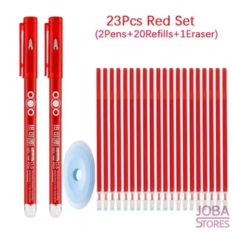 Erasable pen set 23 pieces Red