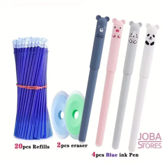 Erasable pen set Animals Blue