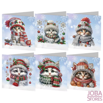 Diamond Painting Christmas Cards Set 22 - Cats