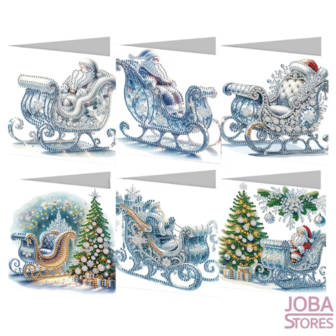 Diamond Painting Christmas Cards Set 24 - Sleigh