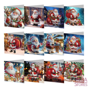 Diamond Painting Christmas Cards Set 25 - Santa Claus