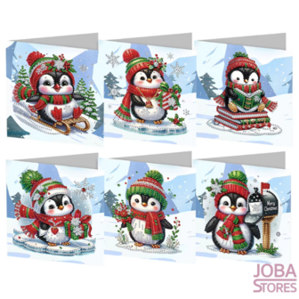 Diamond Painting Christmas Card Set 26 - Penguin