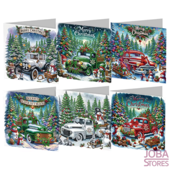 Diamond Painting Christmas Cards Set 28 - Car