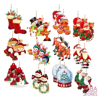 Wooden Christmas hangers 01 (24 pieces)