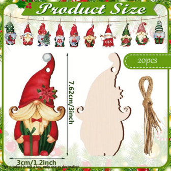 Wooden Christmas hangers 02 (20 pieces)