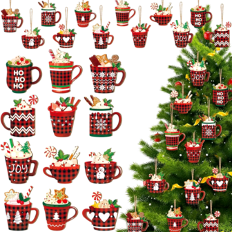 Wooden Christmas hangers 04 (24 pieces)