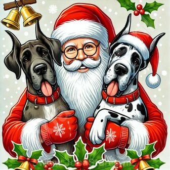 Diamond Painting Santa Claus with Great Dane