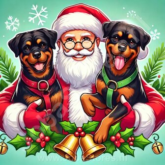 Diamond Painting Santa Claus with Rottweiler