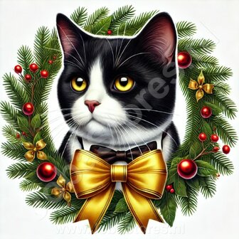 Diamond Painting Christmas Wreath - American Shorthair