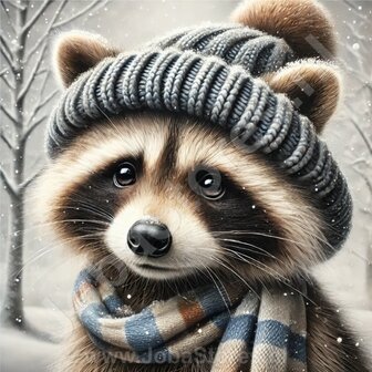 Diamond Painting Winter Raccoon