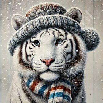 Diamond Painting Winter White Tiger