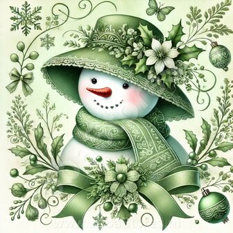 Diamond Painting Snowman with Hat 03