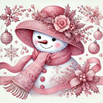 Diamond Painting Snowman with Hat 05