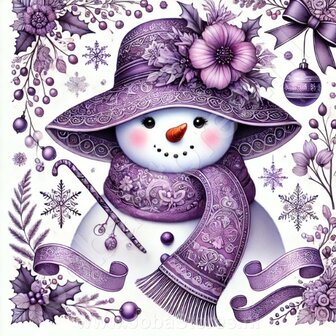 Diamond Painting Snowman with Hat 06