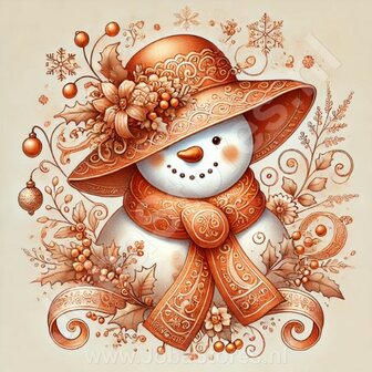 Diamond Painting Snowman with Hat 07