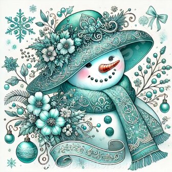 Diamond Painting Snowman with Hat 09