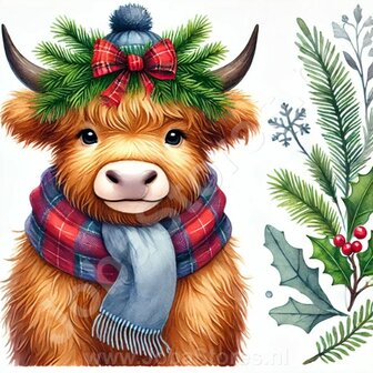 Diamond Painting Scottish Highlander Christmas 002