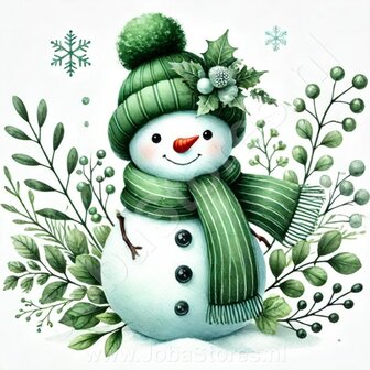 Diamond Painting Snowman Green