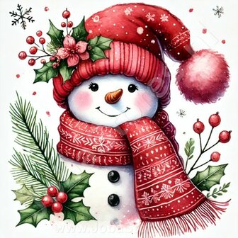 Diamond Painting Snowman Red