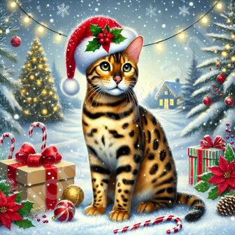 Diamond Painting Christmas Cat - Bengal