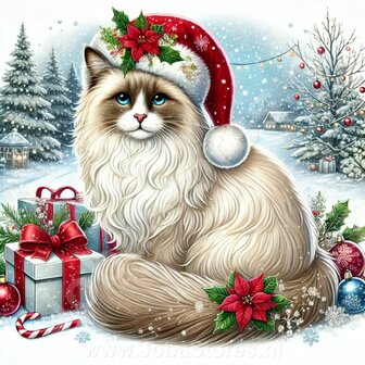 Diamond Painting Christmas Cat - Ragdoll