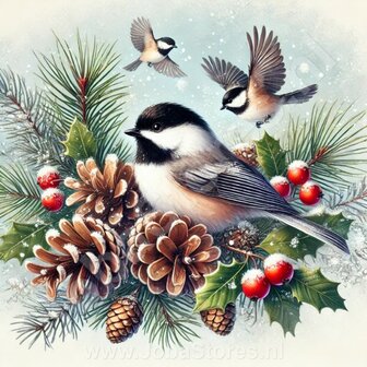 Diamond Painting Christmas Bird - Tit