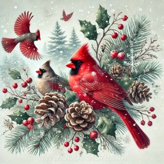 Diamond Painting Christmas Bird - Red Cardinal