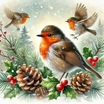 Diamond Painting Christmas Bird - Robin