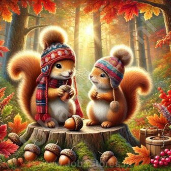 Diamond Painting Christmas Squirrels