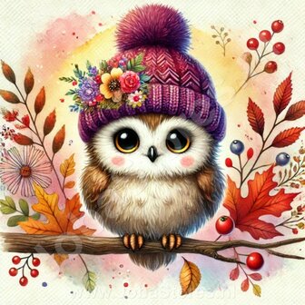 Diamond Painting Christmas Owl 02