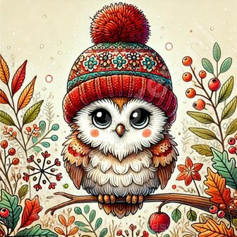 Diamond Painting Christmas Owl 03