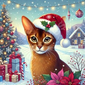 Diamond Painting Christmas Cat - Abyssinian