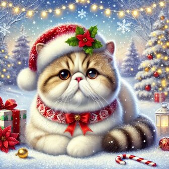 Diamond Painting Christmas Cat - Exotic Shorthair