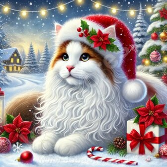 Diamond Painting Christmas Cat - Turkish Van