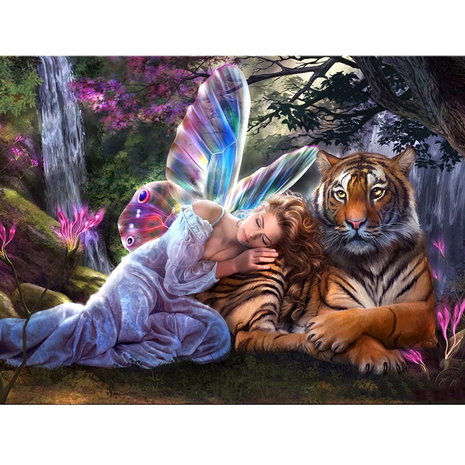 Diamond Painting JobaStores® Fairy with Tiger 30x40cm - Shop now -  JobaStores