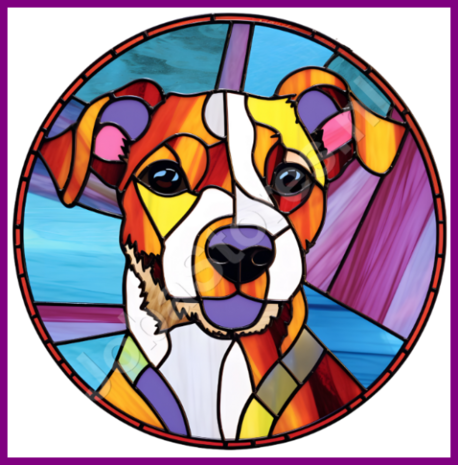 Diamond Painting Glas in lood Hond - Jack Russell